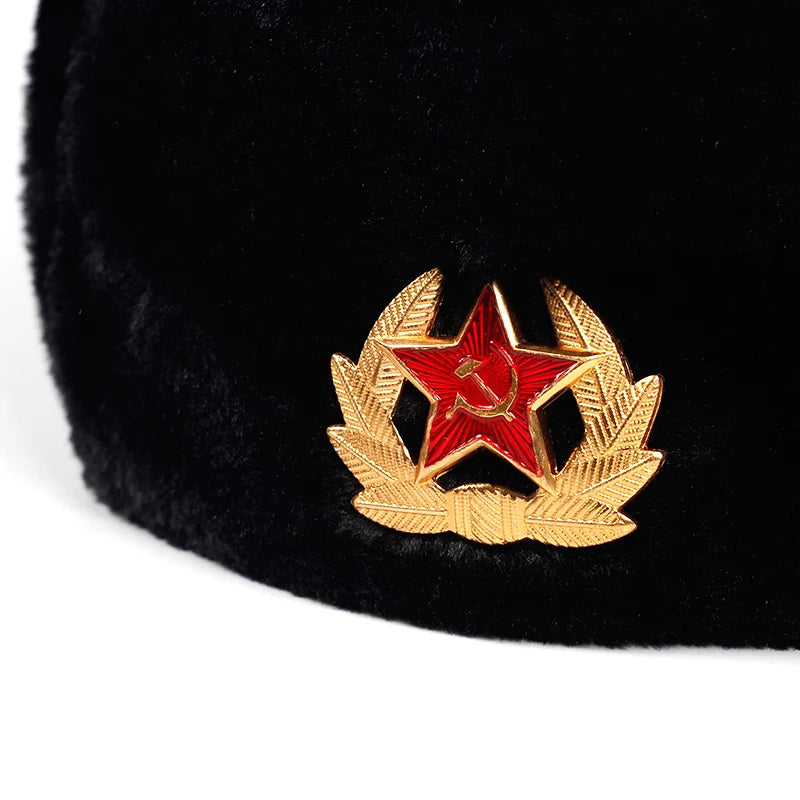 Black Ushanka Soviet Pilot 